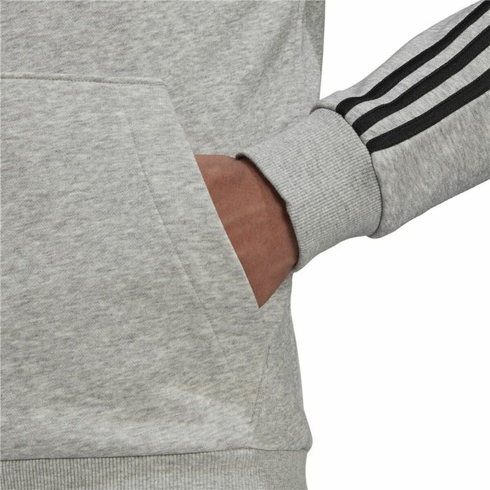 Hanorac cu Glugă Bărbați Adidas Essentials 3 Stripes Gri deschis