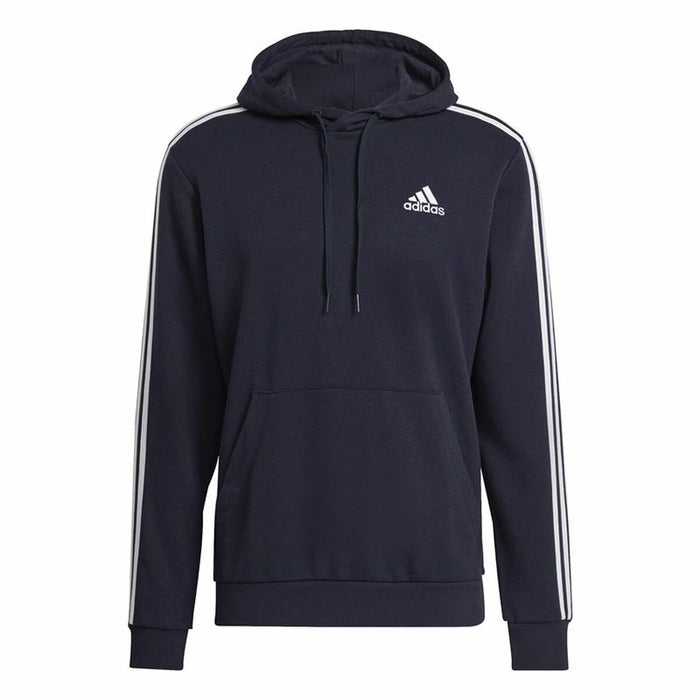 Hanorac cu Glugă Bărbați Adidas Essentials 3 Stripes Bleumarin
