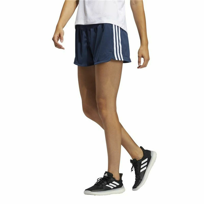 Pantaloni Scurți Sport pentru Damă Adidas Knit Pacer 3 Stripes Albastru închis Femeie