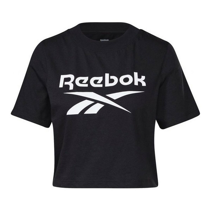 Tricou cu Mânecă Scurtă Femei Reebok Cropped Identity Negru