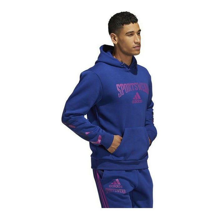 Hanorac cu Glugă Bărbați Adidas Reverse Retro Future Icons Albastru