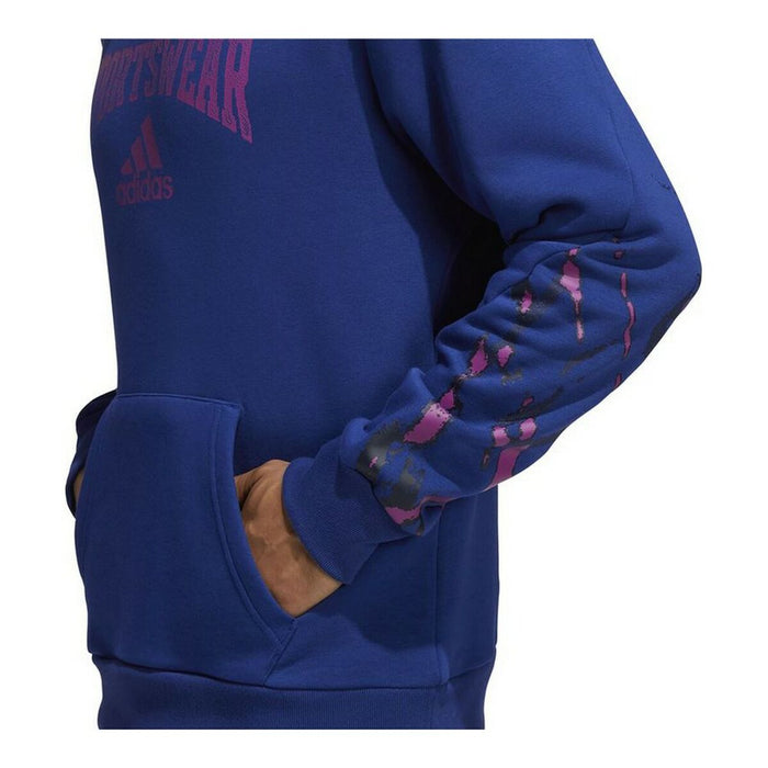 Hanorac cu Glugă Bărbați Adidas Reverse Retro Future Icons Albastru