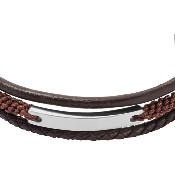 Brățară Bărbați Fossil JF04341040 Piele Metal