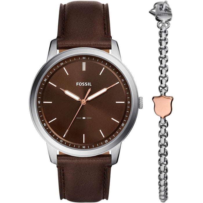 Ceas Bărbați Fossil MINIMALIST SPECIAL PACK Maro (Ø 44 mm)