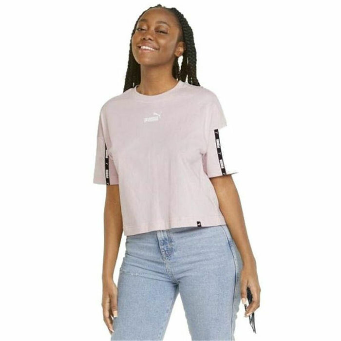 Tricou cu Mânecă Scurtă Femei Puma Power Tape Cropped Roz