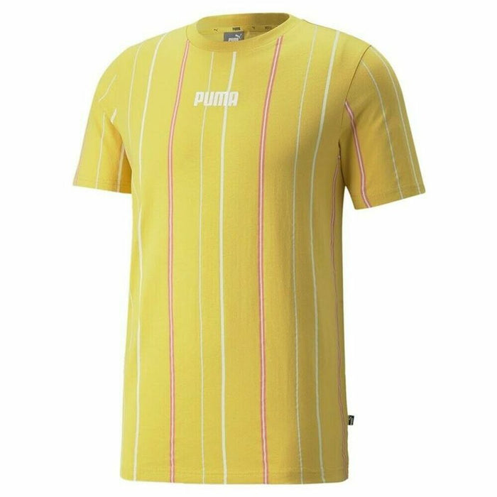 Tricou cu Mânecă Scurtă Bărbați Puma Modern Basics Stripe M Galben