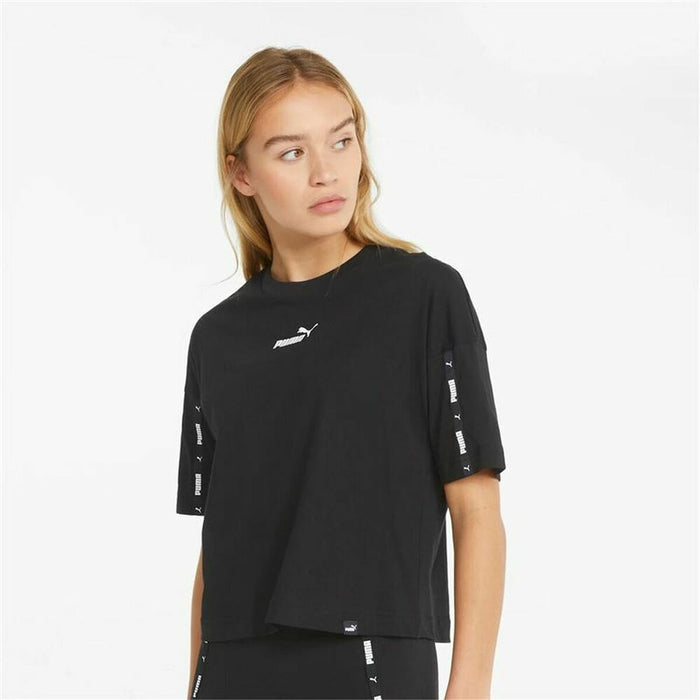 Tricou cu Mânecă Scurtă Femei Puma Tape Crop Negru