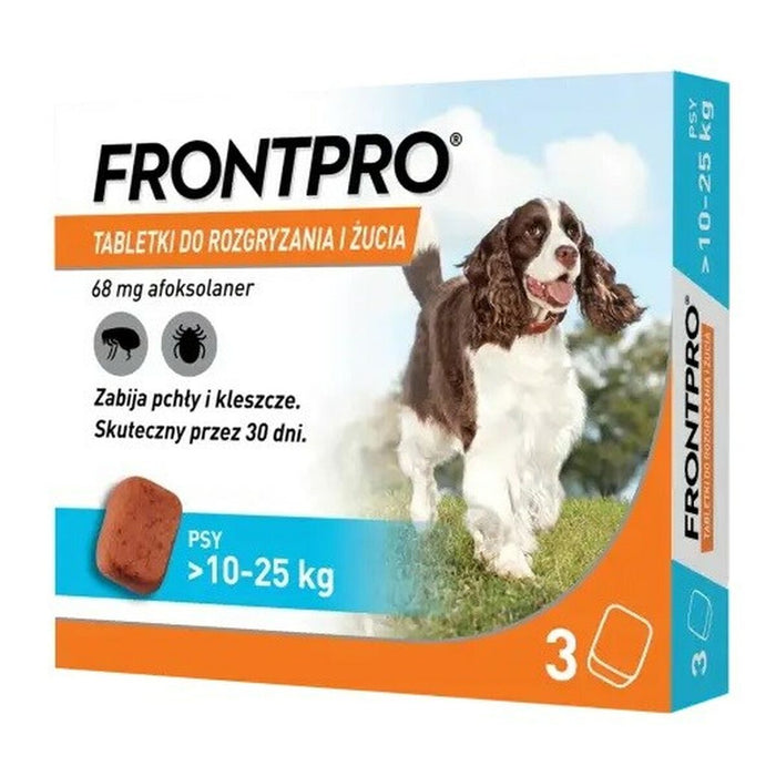 Tablete FRONTPRO 612473 15 g 3 x 68 mg Potrivit pentru câini de până la max. >10-25 kg