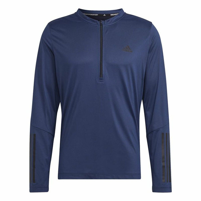 Tricou cu Mânecă Lungă Bărbați Adidas Training 1/4-Zip Albastru închis