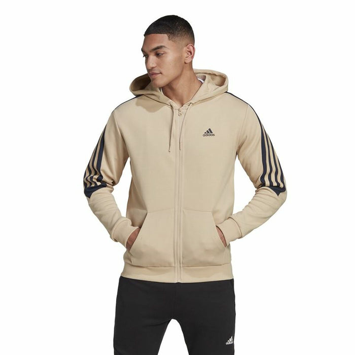 Hanorac cu Glugă și Fermoar Bărbați Adidas Future Icons 3 Bandas Bej