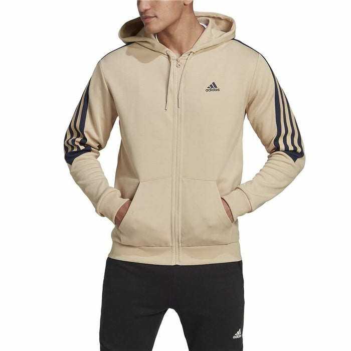 Hanorac cu Glugă și Fermoar Bărbați Adidas Future Icons 3 Bandas Bej