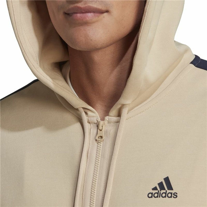 Hanorac cu Glugă și Fermoar Bărbați Adidas Future Icons 3 Bandas Bej