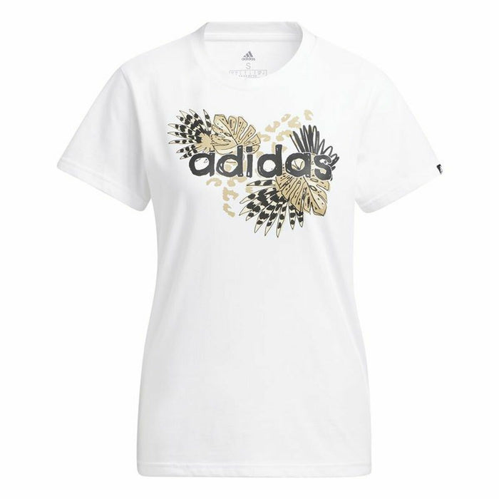 Tricou cu Mânecă Lungă Femei Adidas Print Graphic Alb