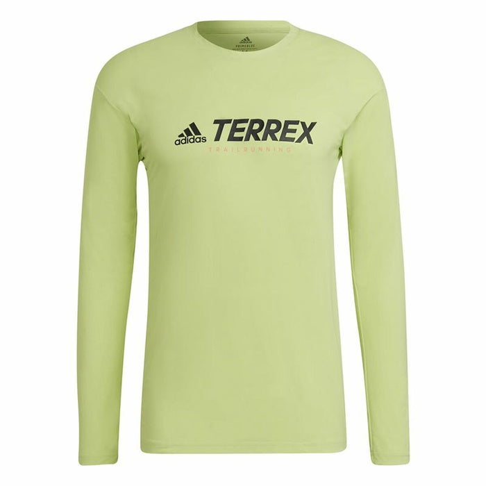 Cămașă cu Mânecă Lungă Bărbați Adidas Terrex Primeblue Trail Verde lămâie