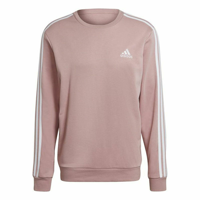 Hanorac fără Glugă Bărbați Adidas Essentials French Terry 3 Stripes Roz