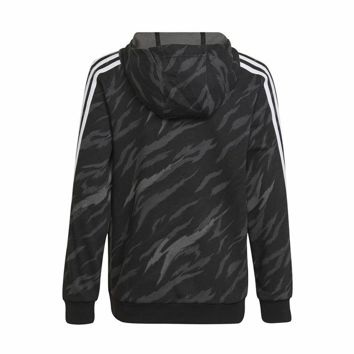 Hanorac cu Glugă Copii Adidas 3 Stripes Negru