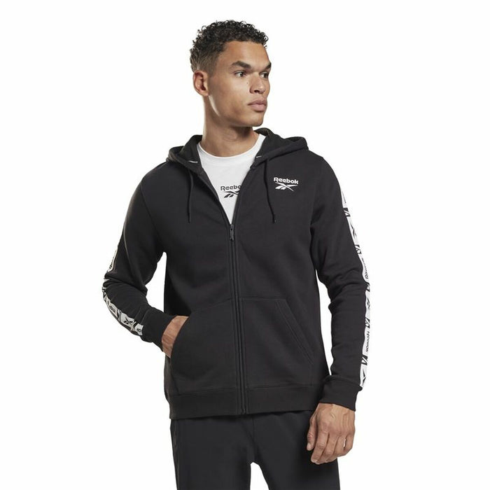 Jachetă Sport de Bărbați Reebok Identity Tape FZ Negru