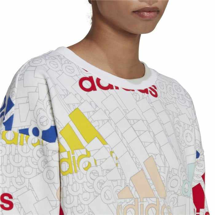 Hanorac fără Glugă Femei Adidas Essentials Multi-Coloured Alb