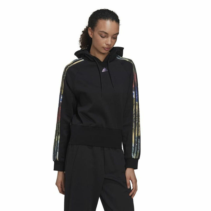 Hanorac cu Glugă Femei Adidas Allover Print Negru