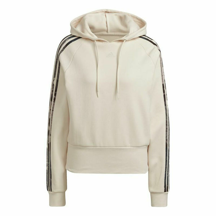 Hanorac cu Glugă Femei Adidas AllOver Print Bej