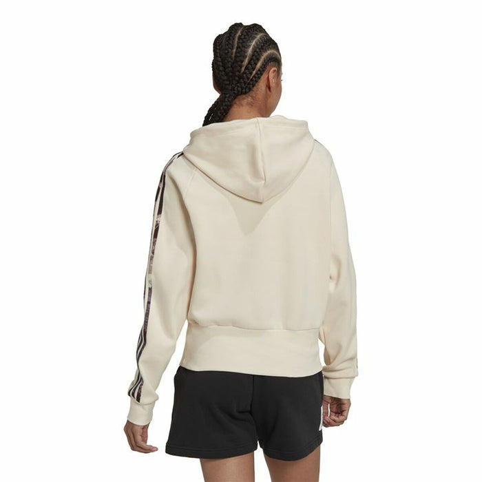 Hanorac cu Glugă Femei Adidas AllOver Print Bej