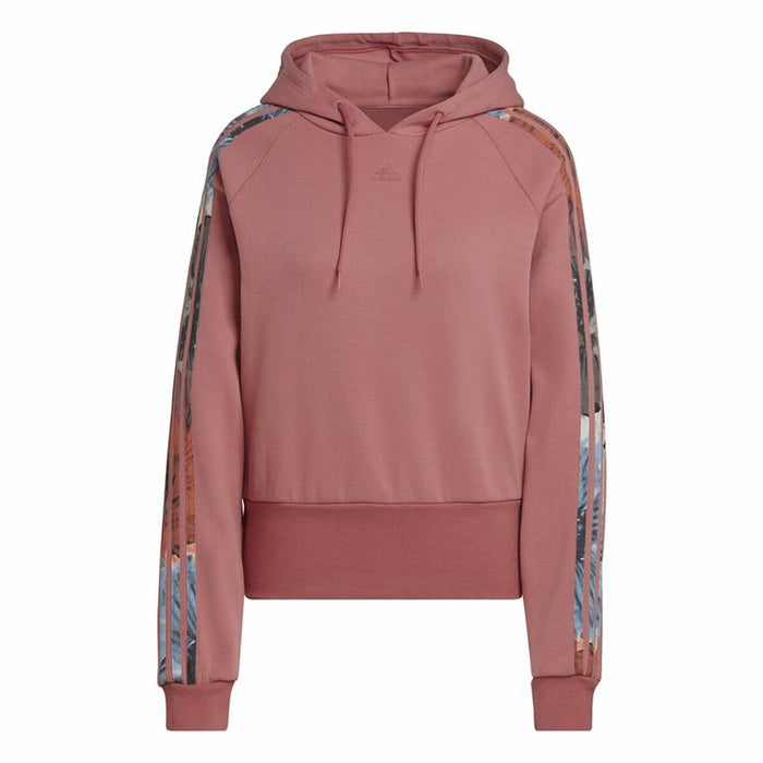 Hanorac cu Glugă Femei Adidas Allover Print Roz Roșu Carmin