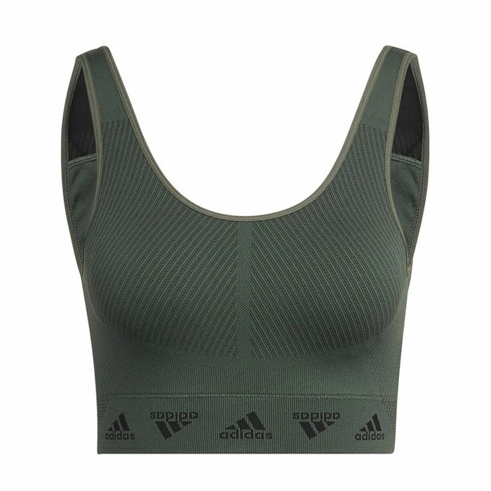Sutien Sport Adidas Aeroknit Măslină