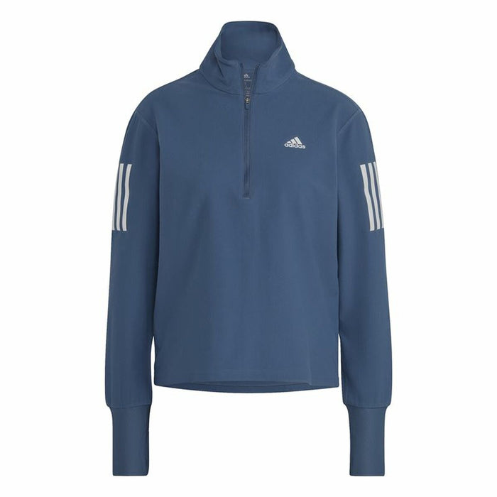 Tricou cu Mânecă Lungă de Damă Adidas Own the Run 1/2 Zip Indigo