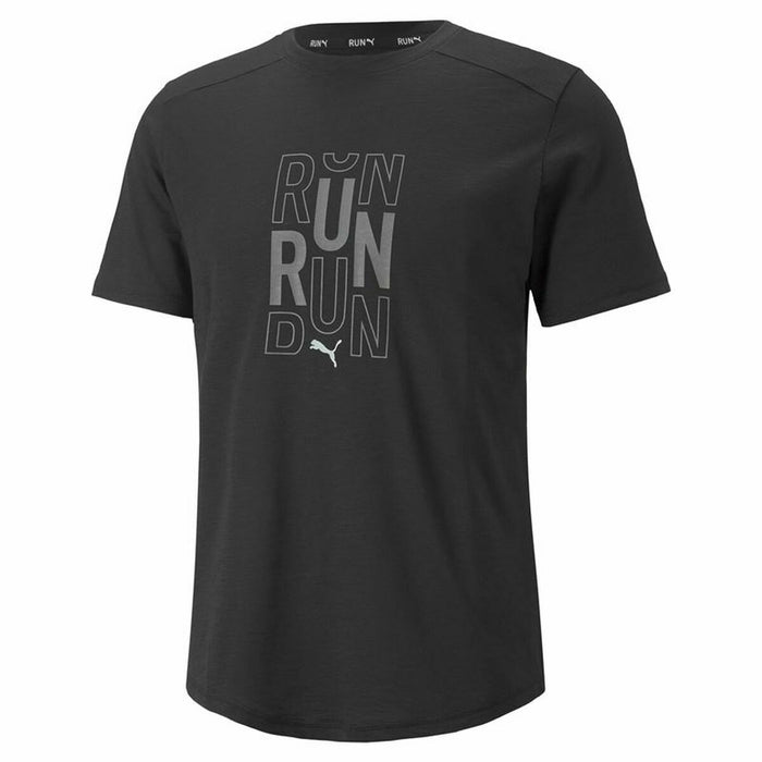 Tricou cu Mânecă Scurtă Bărbați Puma Performance Logo Negru Bărbați