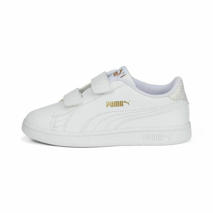 Adidași pentru Copii Puma Smash v2 Metallics Alb
