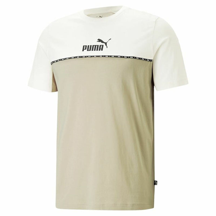 Tricou Puma Ess Block X Tape Bej Bărbați