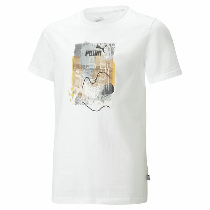 Tricou cu Mânecă Scurtă Copii Puma Essentials+ Street Art Grap Alb