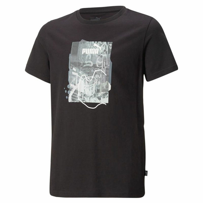 Tricou cu Mânecă Scurtă Copii Puma Essentials+ Street Art Grap Negru