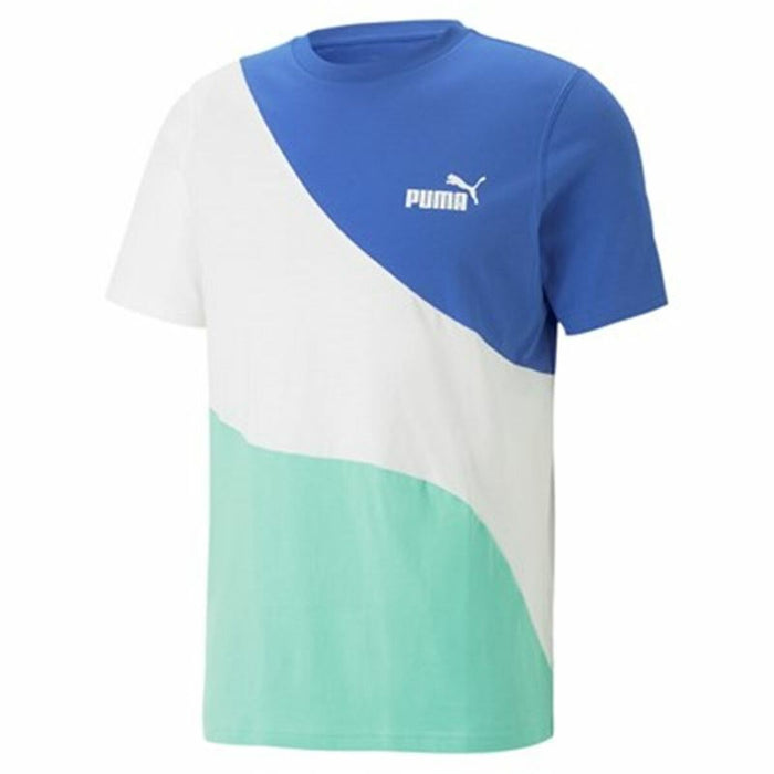Tricou cu Mânecă Scurtă Bărbați Puma Power Cat Albastru