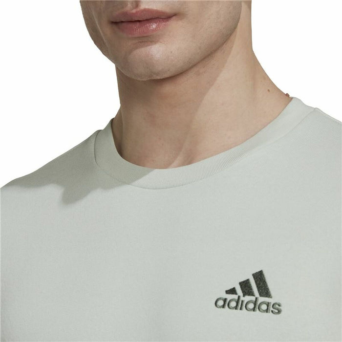 Hanorac fără Glugă Bărbați Adidas  Essentials Gri deschis Alb