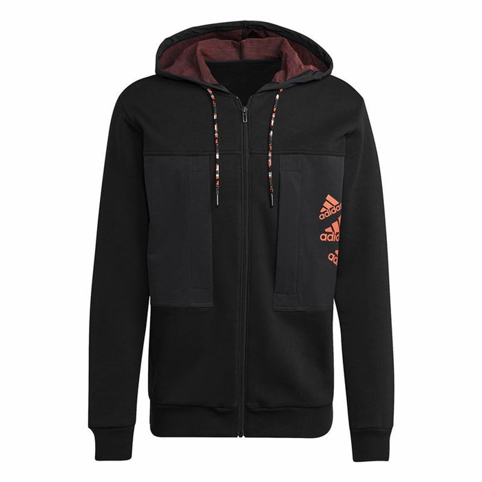Hanorac cu Glugă Bărbați Adidas Essentials BrandLove Negru