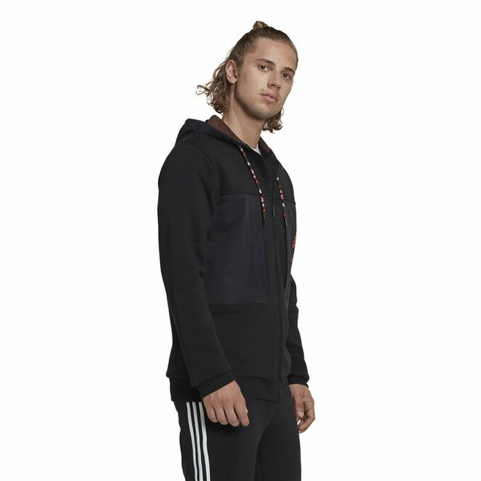 Hanorac cu Glugă Bărbați Adidas Essentials BrandLove Negru