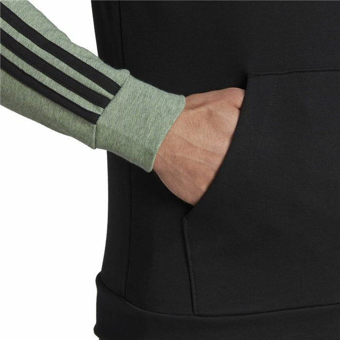 Hanorac cu Glugă Bărbați Adidas Essentials Mélange French Terry Negru