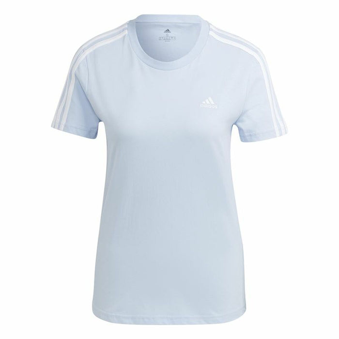 Tricou cu Mânecă Scurtă Femei Adidas 3 stripes Albastru deschis