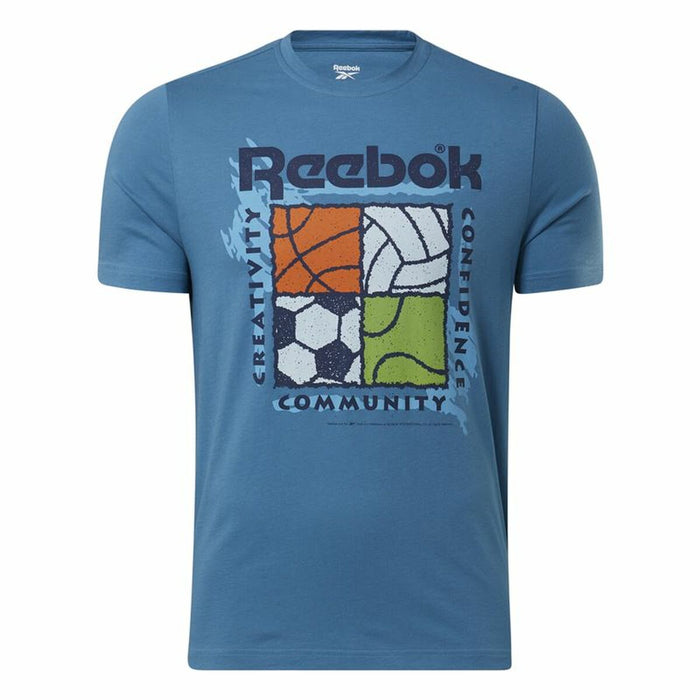 Tricou cu Mânecă Scurtă Bărbați Reebok GS Rec Center Albastru