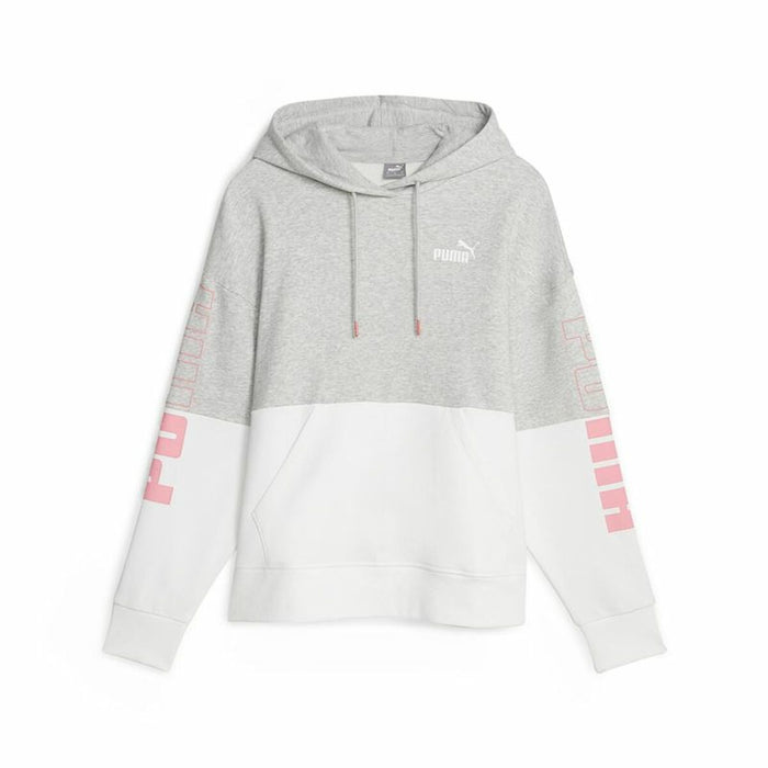 Hanorac cu Glugă Femei Puma Power Colorblock Alb Gri