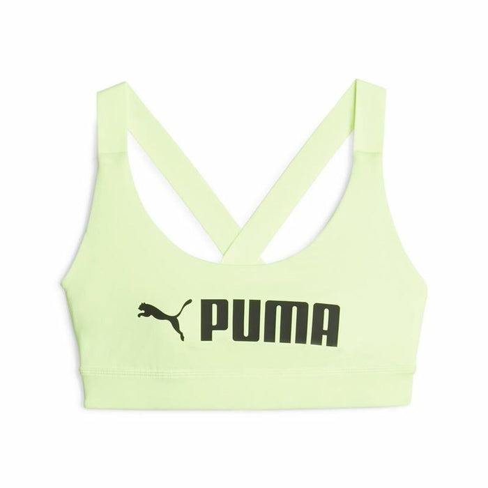 Sutien Sport Puma Mid Impact fit Verde lămâie Galben