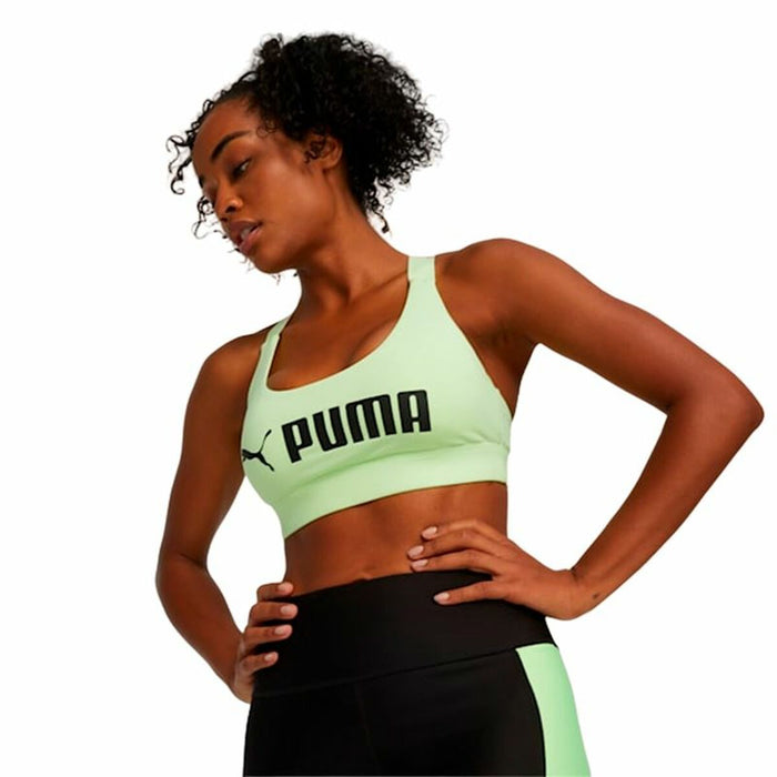 Sutien Sport Puma Mid Impact fit Verde lămâie Galben