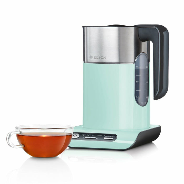 Ceainic BOSCH TWK8612P Oțel inoxidabil Plastic Plastic/Oțel inoxidabil Negru Gri Turquoise 1,5 L