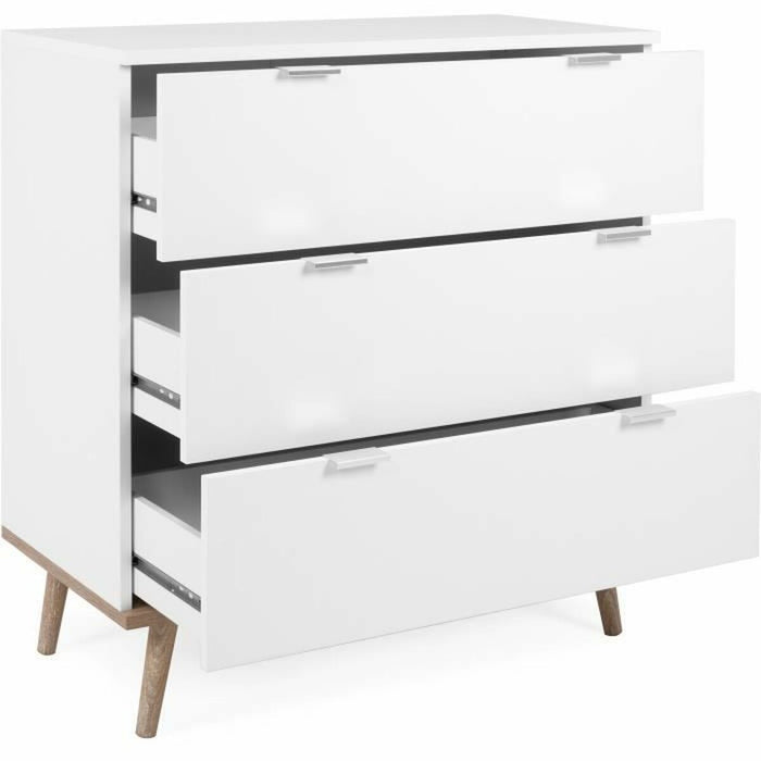 Dulap cu Sertare Scandinavian Alb 79,8 x 40 x 86,5 cm
