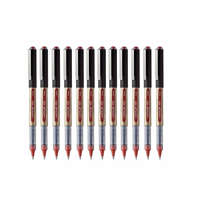 Stilou cu cerneală lichidă Uni-Ball Rollerball Eye Broad UB-150 Roșu 1 mm (12 Piese)