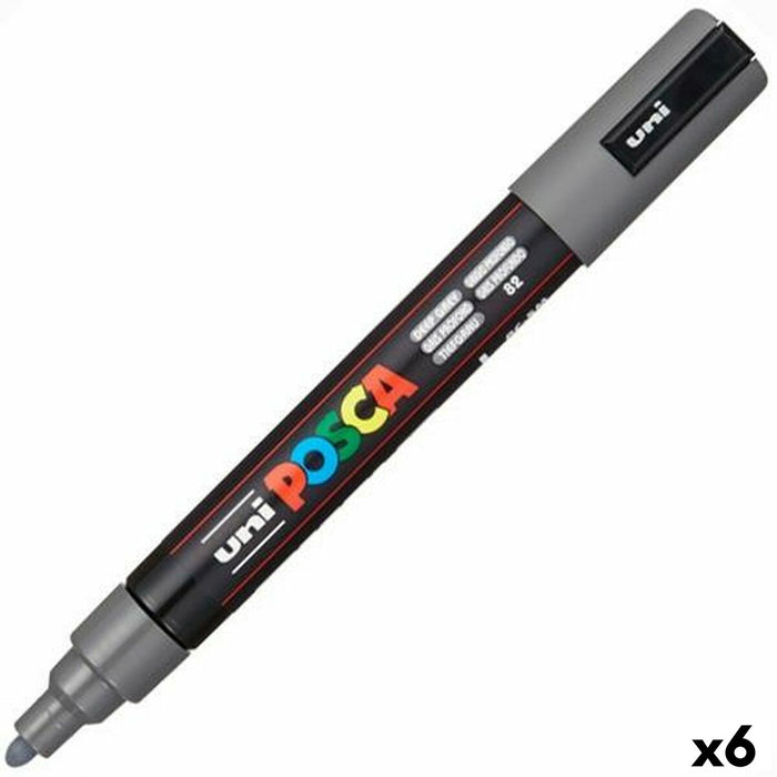 Marker POSCA PC-5M Gri închis (6 Unități)