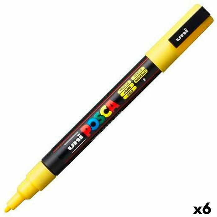 Marker POSCA PC-3M Galben (6 Unități)