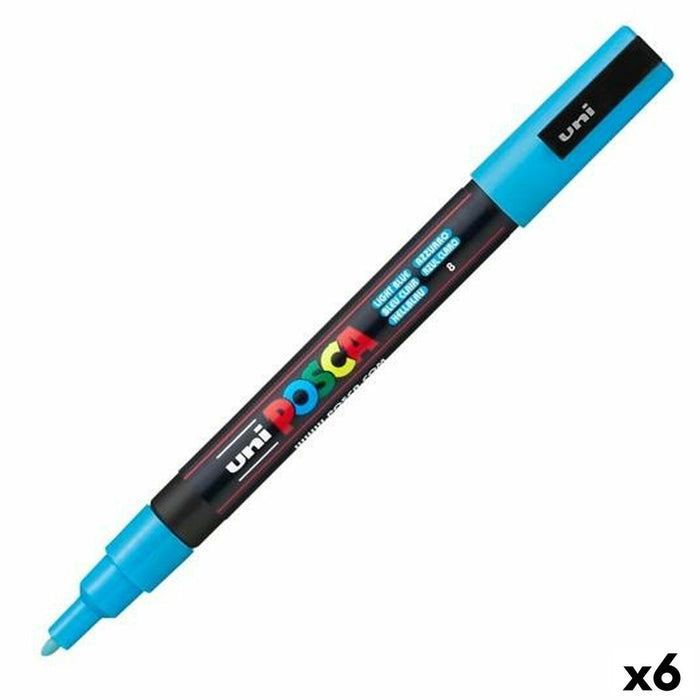 Marker POSCA PC-3M Albastru Albastru deschis (6 Unități)
