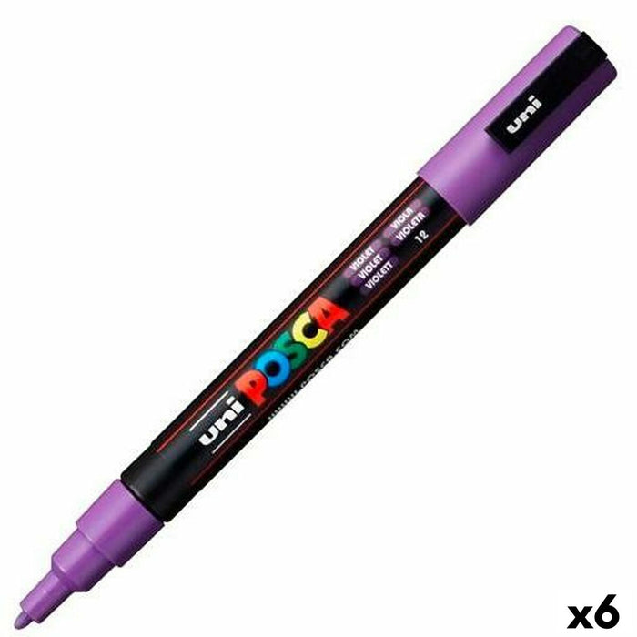 Marker POSCA PC-3M Violet (6 Unități)